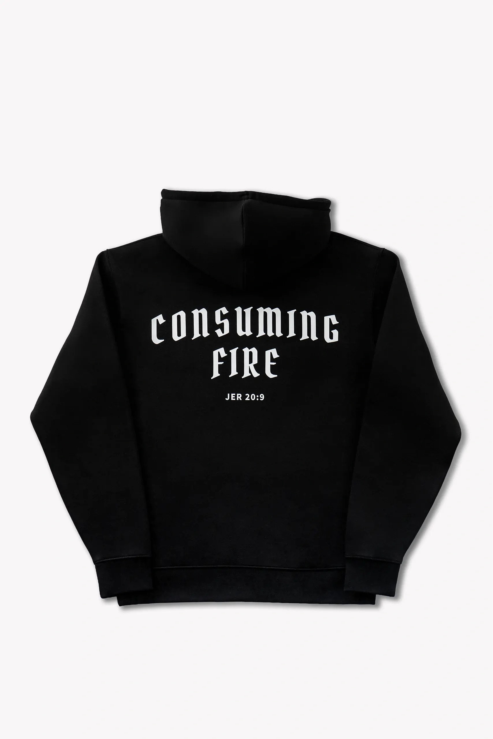 czarna bluza z kapturem "Consuming Fire", widok z tyłu, WEAR THE WAY