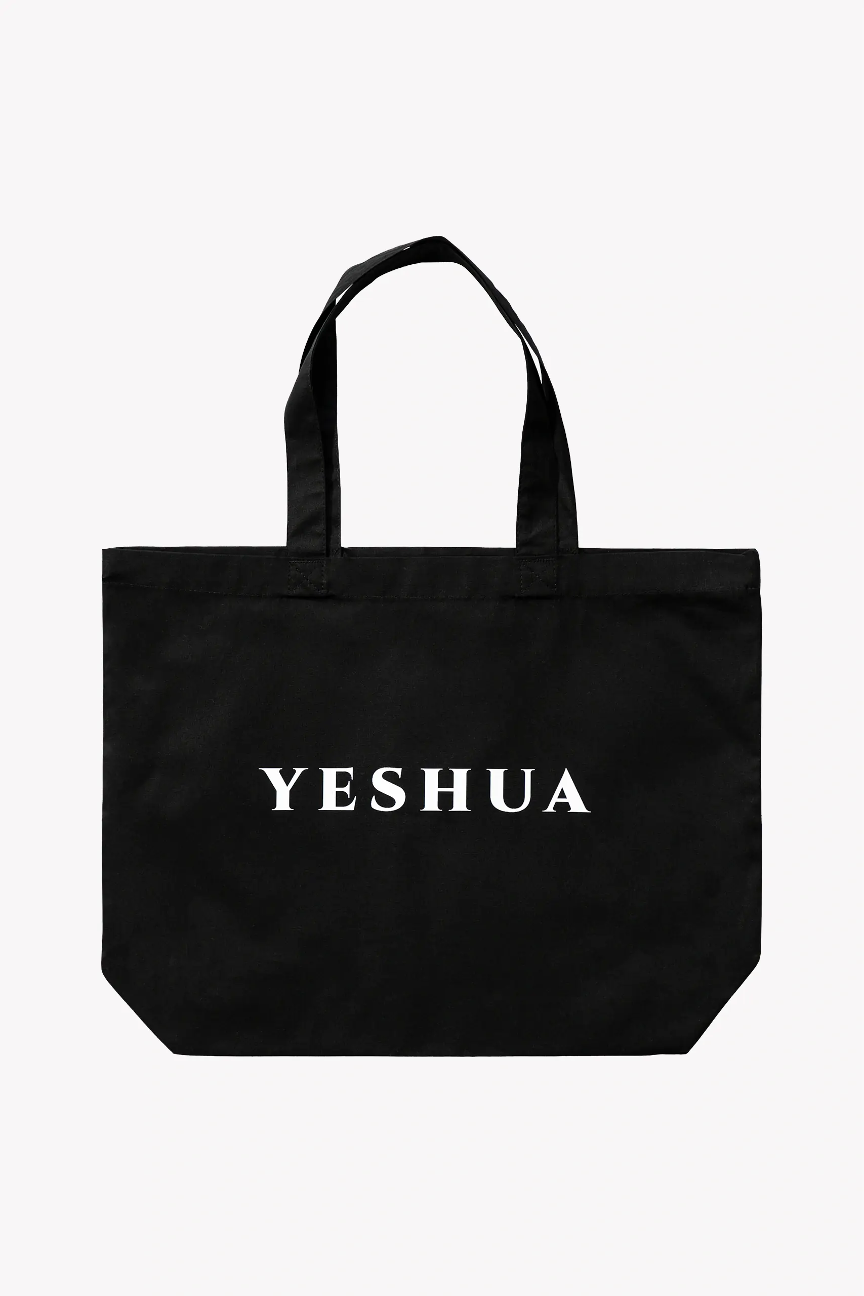 czarna bawełniana torba z napisem "Yeshua" widok z przodu, WEAR THE WAY