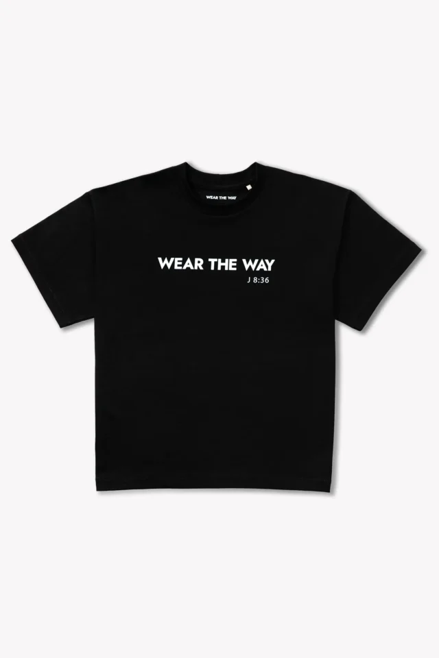 czarny t-shirt oversize z napisem "Every breath is a weapon you diminish / anxiety", podgląd z przodu, WEAR THE WAY