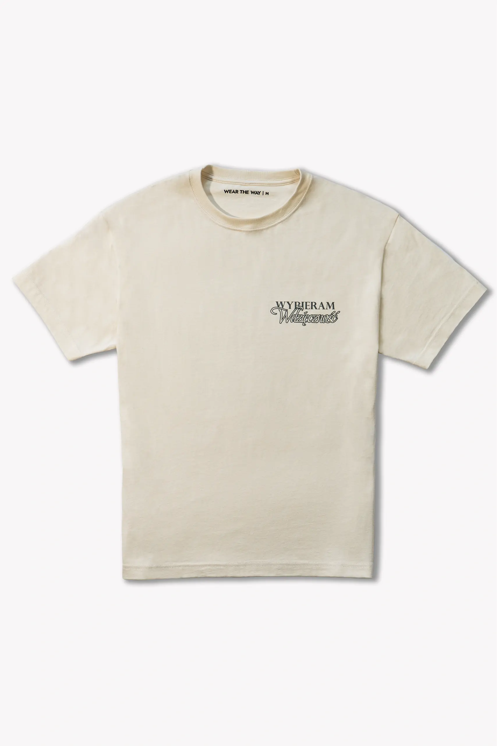 naturalny t-shirt relaxed fit "Wdzięczność", widok z przodu, WEAR THE WAY