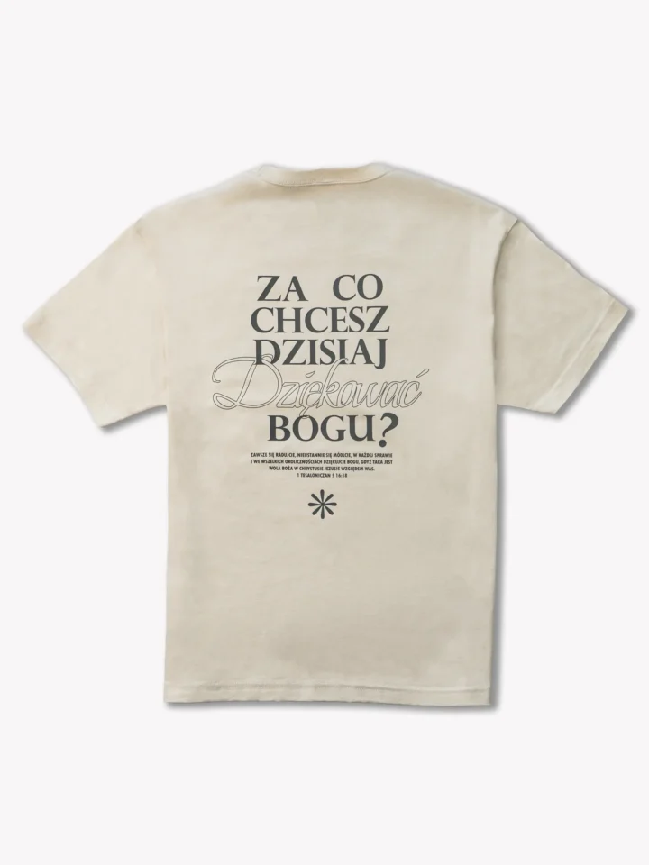 naturalny t-shirt relaxed fit "Wdzięczność", widok z tyłu, WEAR THE WAY