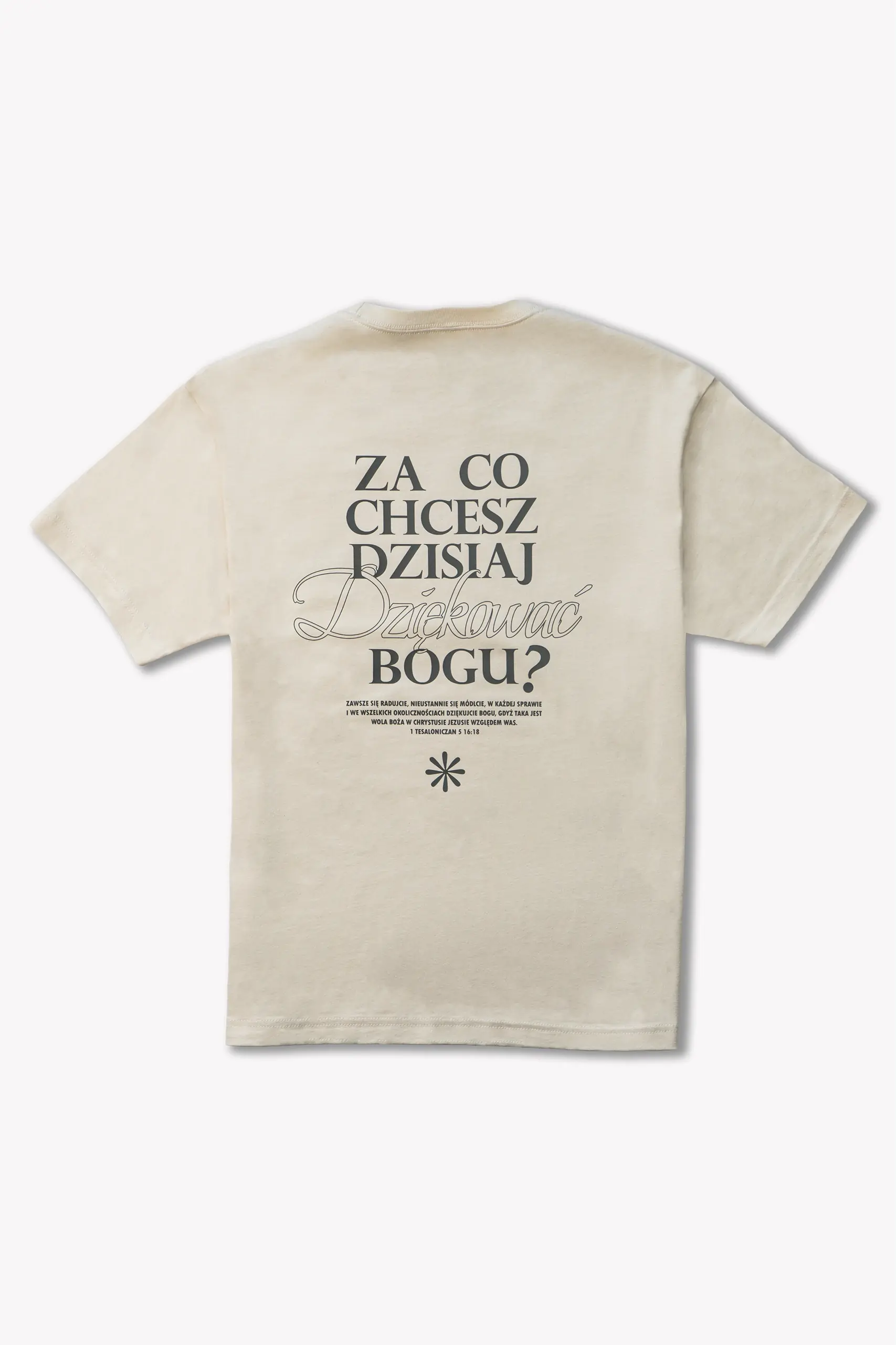 naturalny t-shirt relaxed fit "Wdzięczność", widok z tyłu, WEAR THE WAY